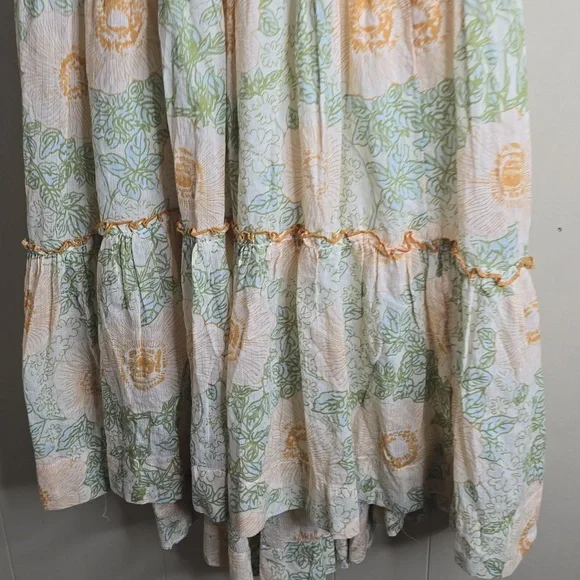 Free People Adriel Tie Strap Tiered Midi Dress Large NWOT - Picture 9 of 16